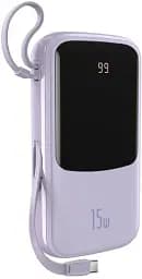 Power Bank Baseus Qpow Digital Display 10000mAh 15W with Lightning Cable (PPQD050105) Purple EU - мініатюра 2