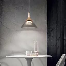 Современный подвес в золотистом корпусе с конусным плафоном | Line F | Арт. MJ55/1 GD