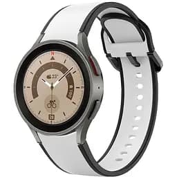 Браслет Double Line для Samsung Galaxy Watch 6 Classic 43mm 6 Classic 47mm - біло-чорний ширина кріплення 20мм силікон Watchbands (W12-7WB57671821)