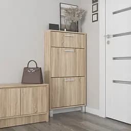 Полиця для взуття Flamecame підлогова на 3 шухляди з ДСП F-159 Дуб сонома