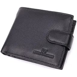 Горизонтальний гаманець середнього розміру з натуральної шкіри ST Leather 22454 чорний