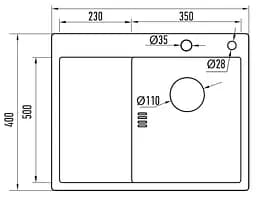 Кухонна мийка з нержавіючої сталі Mixxus MH6350R Nano-Black MI7047, Графит - мініатюра 2