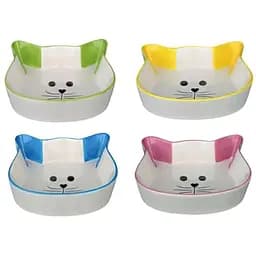 Миска для кошек Trixie Кошачья мордочка керамическая 0.25 л 12 см в ассортименте 1 шт. (24494)