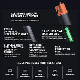 Ліхтар Xiaomi Mijia Multi Functional Strong Light Flashlight (N613) (BHR7668CN) - мініатюра 3