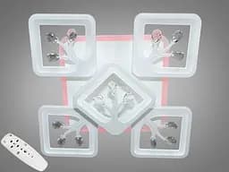 Високоефективна стельова LED люстра з пультом, підсвічуванням, 90Вт, біла