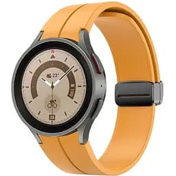 Ремінець для Samsung Galaxy Watch 5 40mm - жовто-гірчичний ширина кріплення 20мм силікон Watchbands Cls-black (W33-5WB66352299)