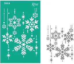 Трафарет многоразовый, №3068, Элементы и надписи 13х20см, серия „Новый год“, Rosa Talent