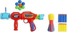 Автомат помповый, 10 патронов, 6 шариков, мишень (в ассортименте)