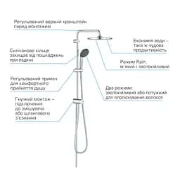 Душова система Grohe QuickFix Vitalio Start System 250 26817000, Хром - мініатюра 7