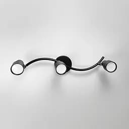 Чорний світильник із 3-ма регульованими плафонами | Арт. 52039/3 BK | Line F