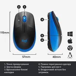 Комп'ютерна мишка Logitech M190 Blue (910-005907) - мініатюра 6