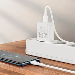 Блок живлення та кабель Borofone BA74A Aspirer single port charger set Type-C білі - мініатюра 9
