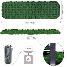 Килимок надувний Naturehike FC-10 NH19Z001-P 65 мм зелений - мініатюра 2