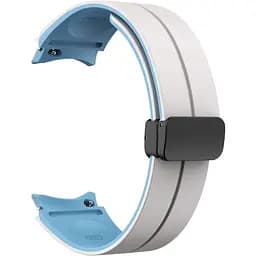 Ремінець для Samsung Galaxy Watch 4 Classic 42mm - біло-блакитний ширина кріплення 20мм силікон Watchbands Magnetic (W47-9WB97642504)