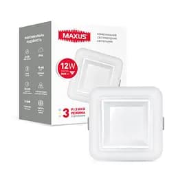 Розумний світильник MAXUS 3-step 12W (змінні яскравість і колір) квадрат