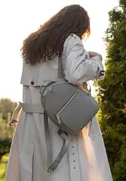 Кожаный рюкзак Groove S серый