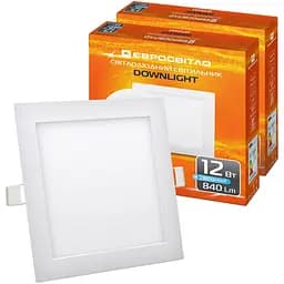 Набор светильник точечный врезной Євросвітло 12Вт квадрат LED-S-170-12 4200К 2 шт. (59006)