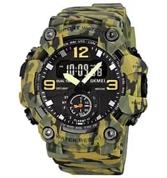 Чоловічий спортивний наручний годинник Skmei 1965 (Зелений камуфляж)