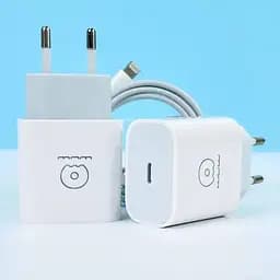 Зарядний адаптер блок на 2 виходи WUW-C193 PD20W+PD20W Charger USB C + USB C white - мініатюра 2
