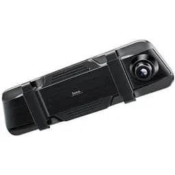 Відеореєстратор - дзеркало на 2 камери Hoco DI36 9.66" rearview mirror моніторинг 24 години - мініатюра 2