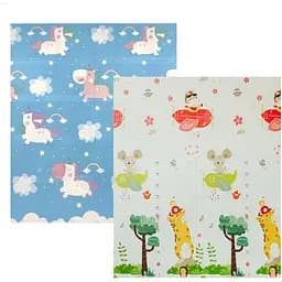 Детский термоковрик Poppet Радужные единороги и Зоолетчики зверьки двухсторонний складной 180х150x1 см (PP013-150)