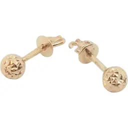 Золотые серьги-пуссеты Favoritum с алмазной гранью. 210115_5,А