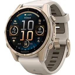 Смарт-годинник Garmin Fenix 8 AMOLED Sapphire 43mm Soft Gold with Fog Gray/Dark Sandstone Silicone Band (010-02903-10) [115093]