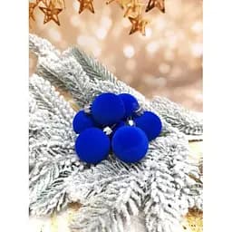 Набір ялинкових куль Оксамит 8 шт Синій