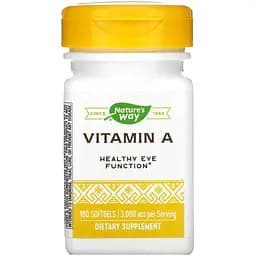 Витамин А Nature's Way Vitamin A 3000 мкг 100 желатиновых капсул