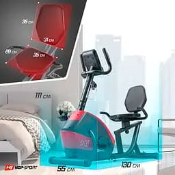 Горизонтальний велотренажер Hop-Sport HS-035L Solo червоний  - мініатюра 14