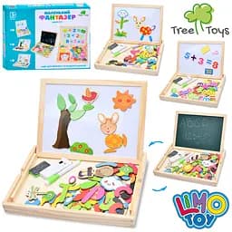Деревянная игрушка Доска магнитная 2в1 двусторонняя, 30x22.5x3.5 см, MD0815