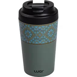 Термокружка Вышиванка 380 мл с крышкой на защелке, серо-зеленый Yiwu HP-14-50GR