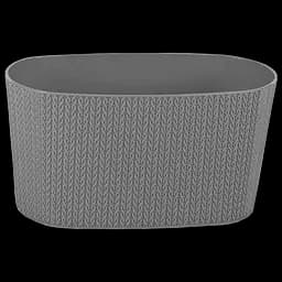 Горшок для цветов Serinova балконный с дренажем Sumela, 4.7 л, антрацитовый (SMLB-Antrasit)