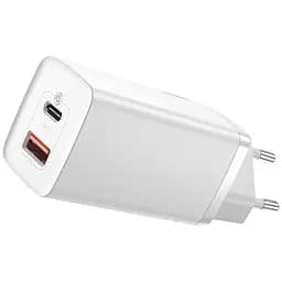 Сетевое зарядное устройство Baseus GaN2 Lite Quick Charger C+U 65W White (CCGAN2L-B02) [78683]