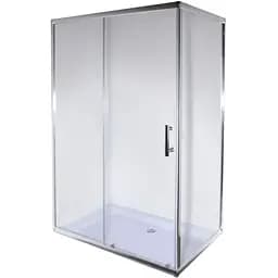 Душевая кабина без поддона Mixxus Hard SC01-100x80x185-TR хром прозрачное стекло 5 мм MI6911, Универсальная, прозрачная, хром