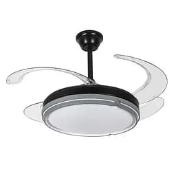 Люстра вентилятор LED Levistella 7943070 (48) BK, 80W, 1200 мм, чорний, сучасний стиль з пультом, регульована температура світла