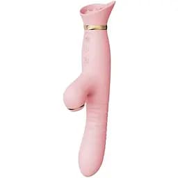 Пульсатор-вібратор із вакуумною стимуляцією клітора Zalo Rose Thruster Strawberry Pink