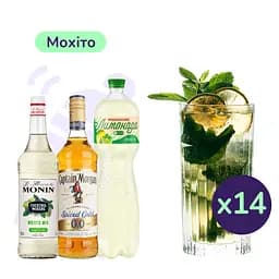 Коктейль безалкогольный Мохито (набор ингредиентов) х14 порций на основе рома Captain Morgan Spiced Gold Alcohol Free