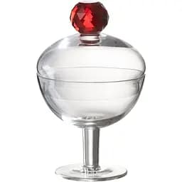 Цукерниця J-Line з червоним каменем 14 см (48471)