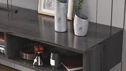 Тумба під ТВ Невада Ferrum-decor 45x100x38 Чорний метал ДСП Сосна Кембра 16 мм (FRD-106720) - мініатюра 2