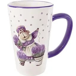 Кружка Lefard Лавандові історії, 750 мл, білий з фіолетовим (940-277)