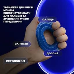 Еспандер кістьовий PowerPlay силіконовий PP-4333 Hand Grip Light 15 кг Синій (PP_4333_Blue_15kg) - мініатюра 4