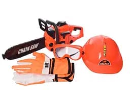 Набор инструментов KY1068-108C пила 40см, подвиж.лента, шлем, очки, перчатки, на батарейке, в коробке (6903317066742)