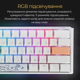Клавіатура Ducky One 3 Mini Cherry MX Red RGB White (DKON2161ST-RUAPXPWWWSC1) UA [125719] - мініатюра 9
