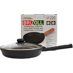 Сковорода Brizoll Optima-Black с чугунной крышкой 22х4 см (O2240-P1-C)