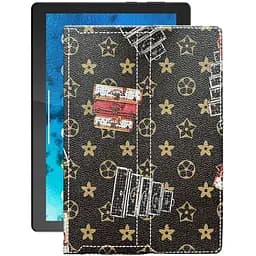 Чехол StatusCASE из экокожи для планшета Lenovo Tab M10 HD Луи-Витон-коричневый