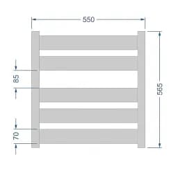 Рушникосушка водяна Heizung Париж WP 5/55 565х550 мм 540 Вт Білий 30412 - мініатюра 2
