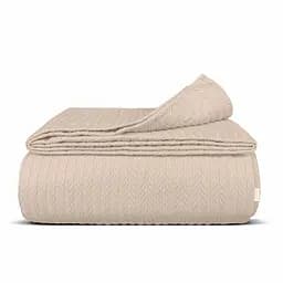 Плед-покривало Cosas Magnolia Knitted Braid косичка 200х220 см магнолія (Blanket_07Magnolia_KnittedBraid_200x220)