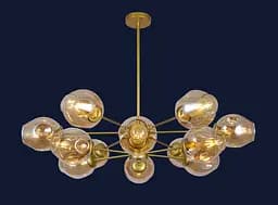 Люстра Levistella 7526035-12 GD+BR, 12 плафонів, золотий та коричневий, сучасний стиль - мініатюра 2