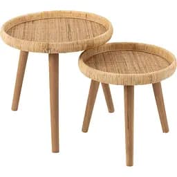 Кавовий столик J-line зі стільницею з бамбука 2 шт. (40963)